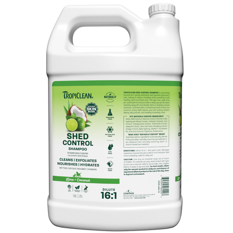 TropiClean Lime & Coconut Shed Control Shampoo for Pets, 1 gal