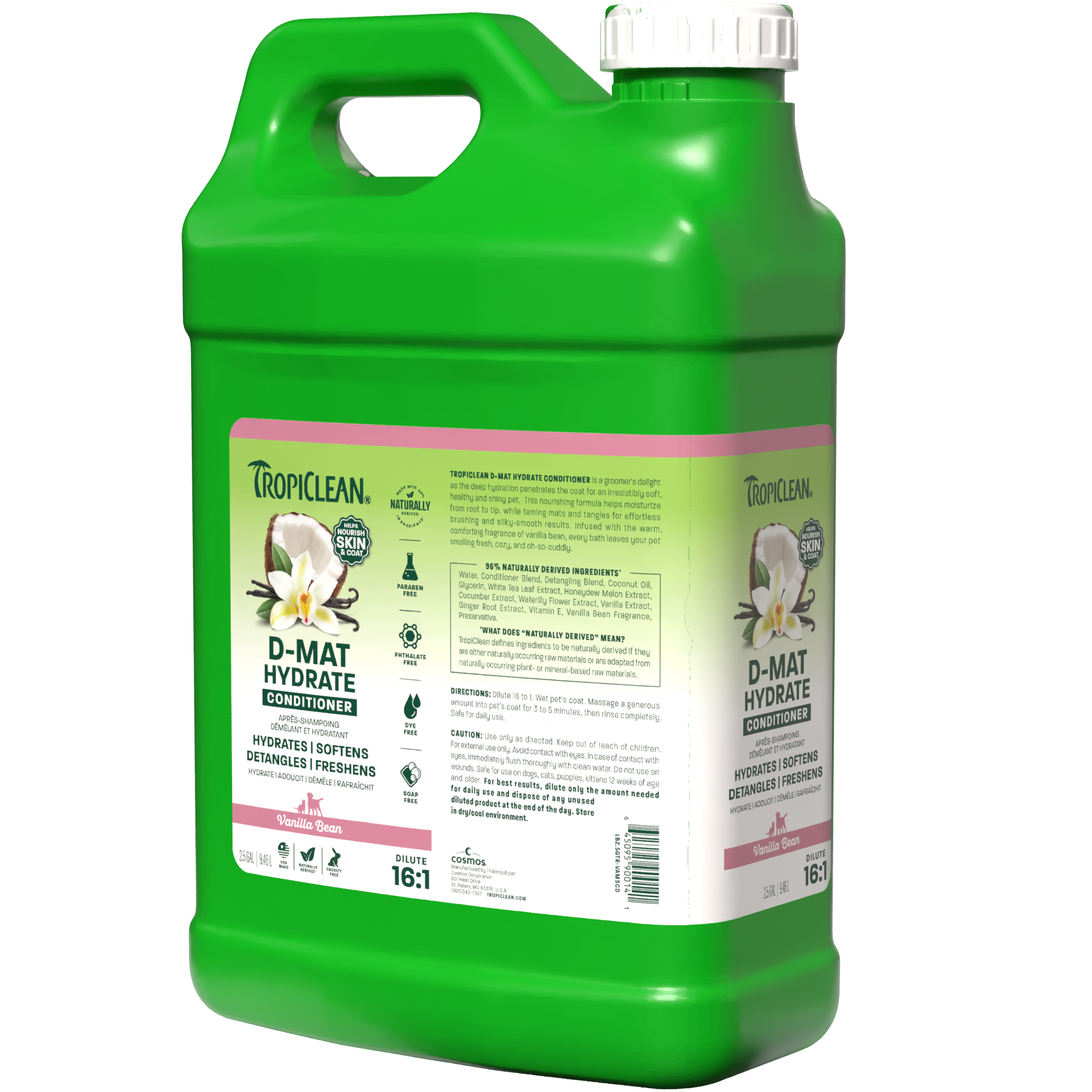 TropiClean Vanilla Bean D-Mat, Hydrate & Shine Pet Conditioner, 2.5 gal