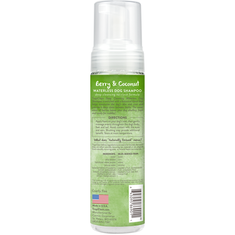TropiClean Deep Cleansing Waterless Dog Shampoo, 7.4oz