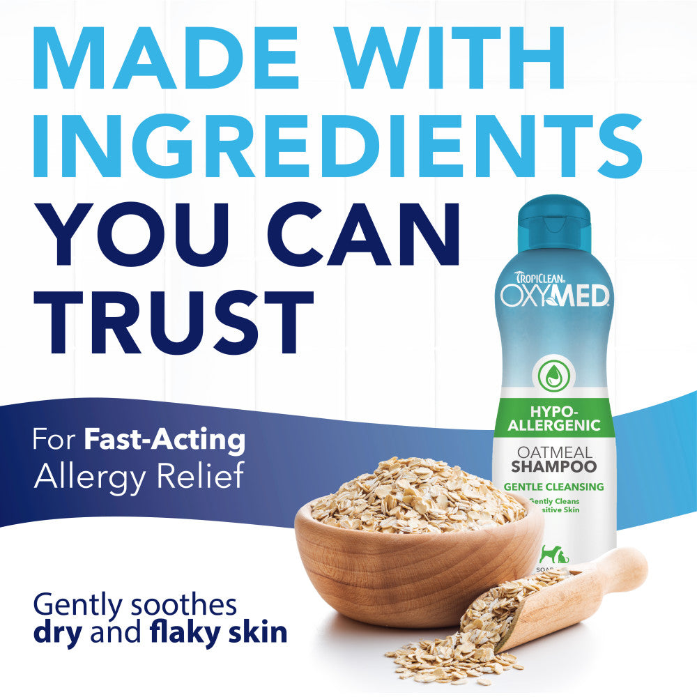 TropiClean OxyMed Hypoallergenic Shampoo for Pets, 20oz