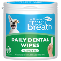 TropiClean Fresh Breath Finger Dental Wipes, 50ct