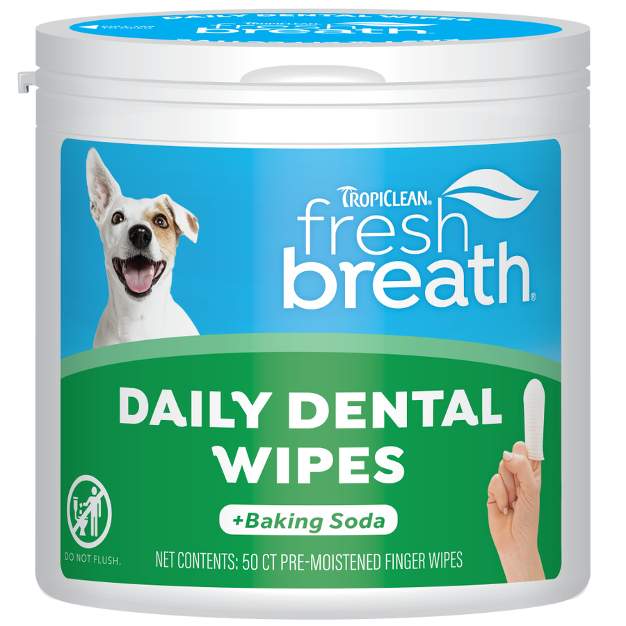 TropiClean Fresh Breath Finger Dental Wipes, 50ct