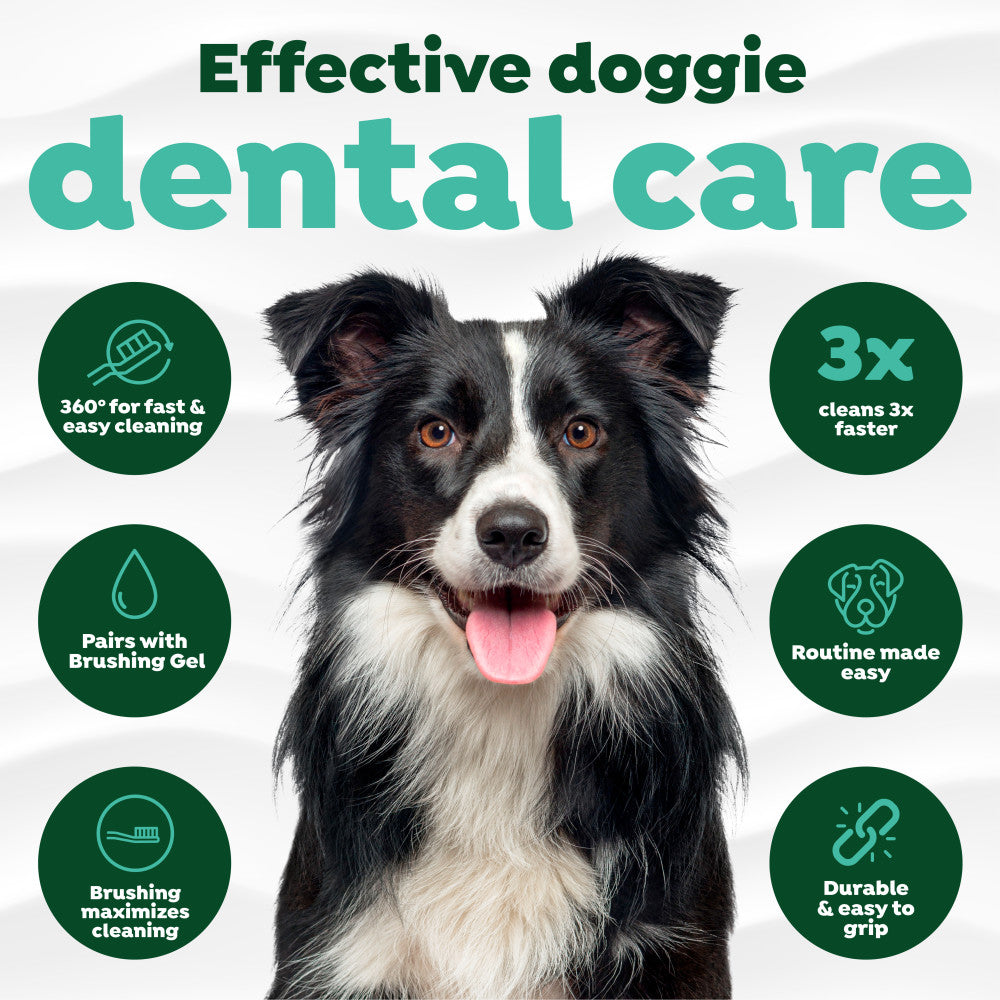 TropiClean Fresh Breath Triple Flex Toothbrush for Large Dogs