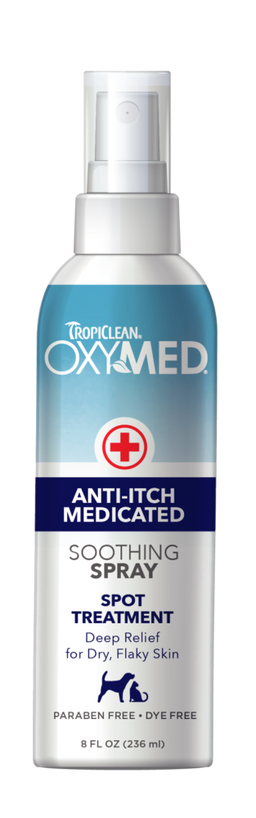 TropiClean OxyMed Medicated Anti itch Spray for Pets, 8oz