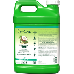 TropiClean medicated itch shampoo 2.5 gallon front.