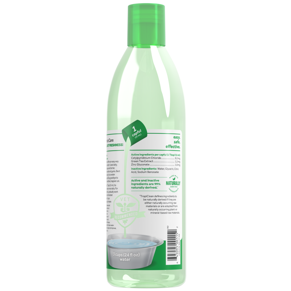 TropiClean Fresh Breath Dental Water Additive for Cats, 16oz