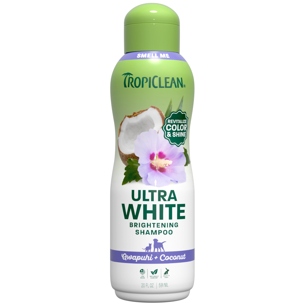 TropiClean Ultra White Brightening Shampoo for Pets, 20oz - Lined Cap