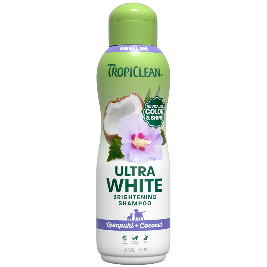 TropiClean Ultra White Brightening Shampoo for Pets, 20oz - Lined Cap