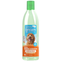 TropiClean Fresh Breath Dental Water Additive Skin & Coat with Collagen for Dogs, 16oz