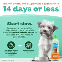 TropiClean Fresh Breath Dental Health Solution Supports Skin Health for Dogs, 33.8oz