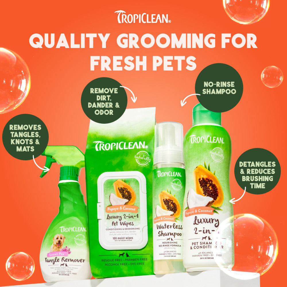 TropiClean Papaya & Coconut Luxury 2-in-1 Shampoo and Conditioner for Pets, 1 gal
