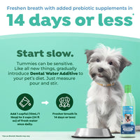TropiClean Fresh Breath Dental Water Additive Plus Digestive Support for Dogs, 16oz