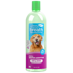 TropiClean Fresh Breath Dental Water Additive Plus Hip & Joint for Dogs, 33.8oz