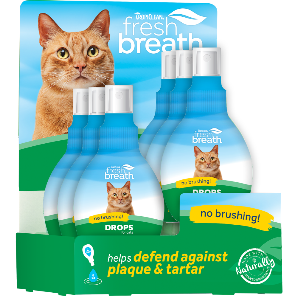Fresh Breath by TropiClean 6pc Drops for Cats Display