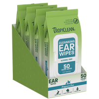 TropiClean Ear Cleansing Wipes, 50ct  - 4 Pack