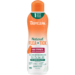 TropiClean Natural* Flea + Tick Maximum Strength Shampoo for Dogs, 20oz