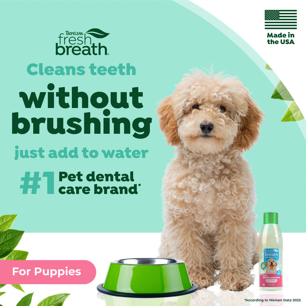 TropiClean Fresh Breath Dental Water Additive for Puppies, 8oz