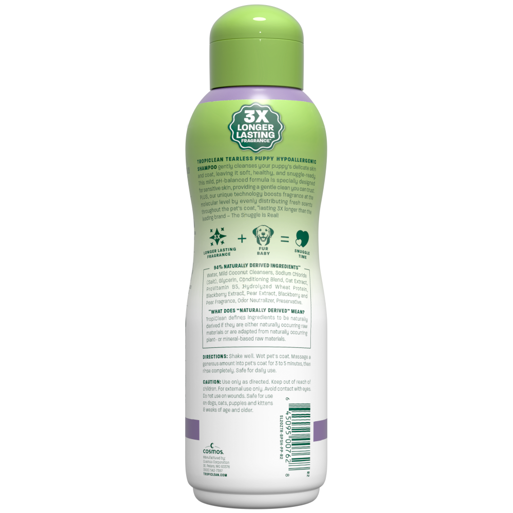 TropiClean Tearless Hypoallergenic Puppy Shampoo, 20oz - Lined Cap
