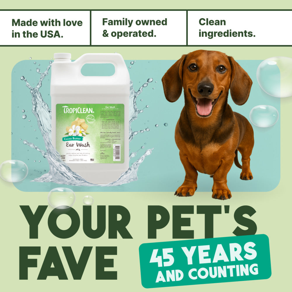TropiClean Alcohol Free Ear Wash for Pets, 1 gal