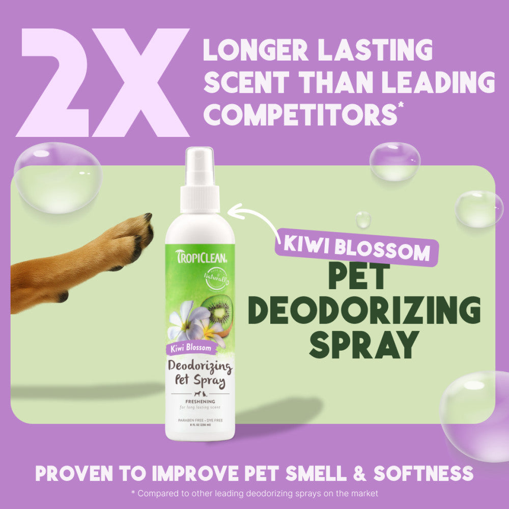 TropiClean Kiwi Blossom Deodorizing Spray for Pets, 8oz