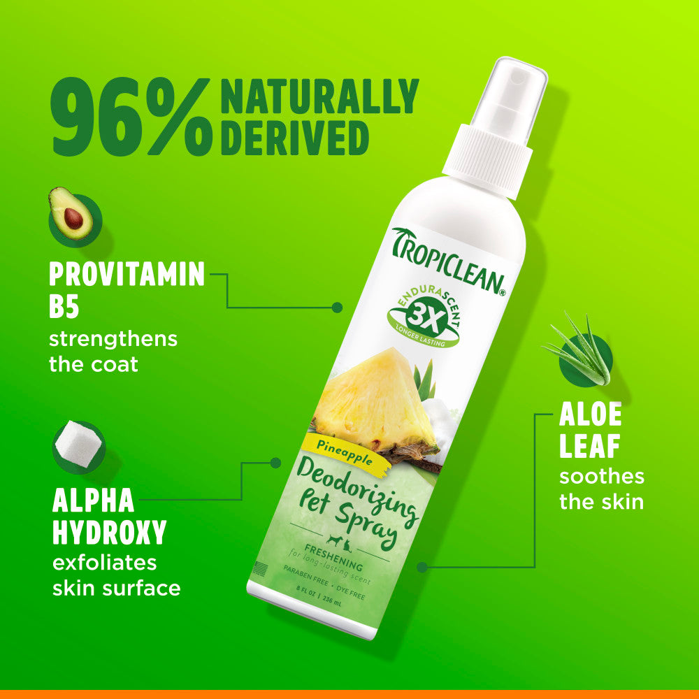 TropiClean EnduraScent Pineapple Deodorizing Spray, 8oz