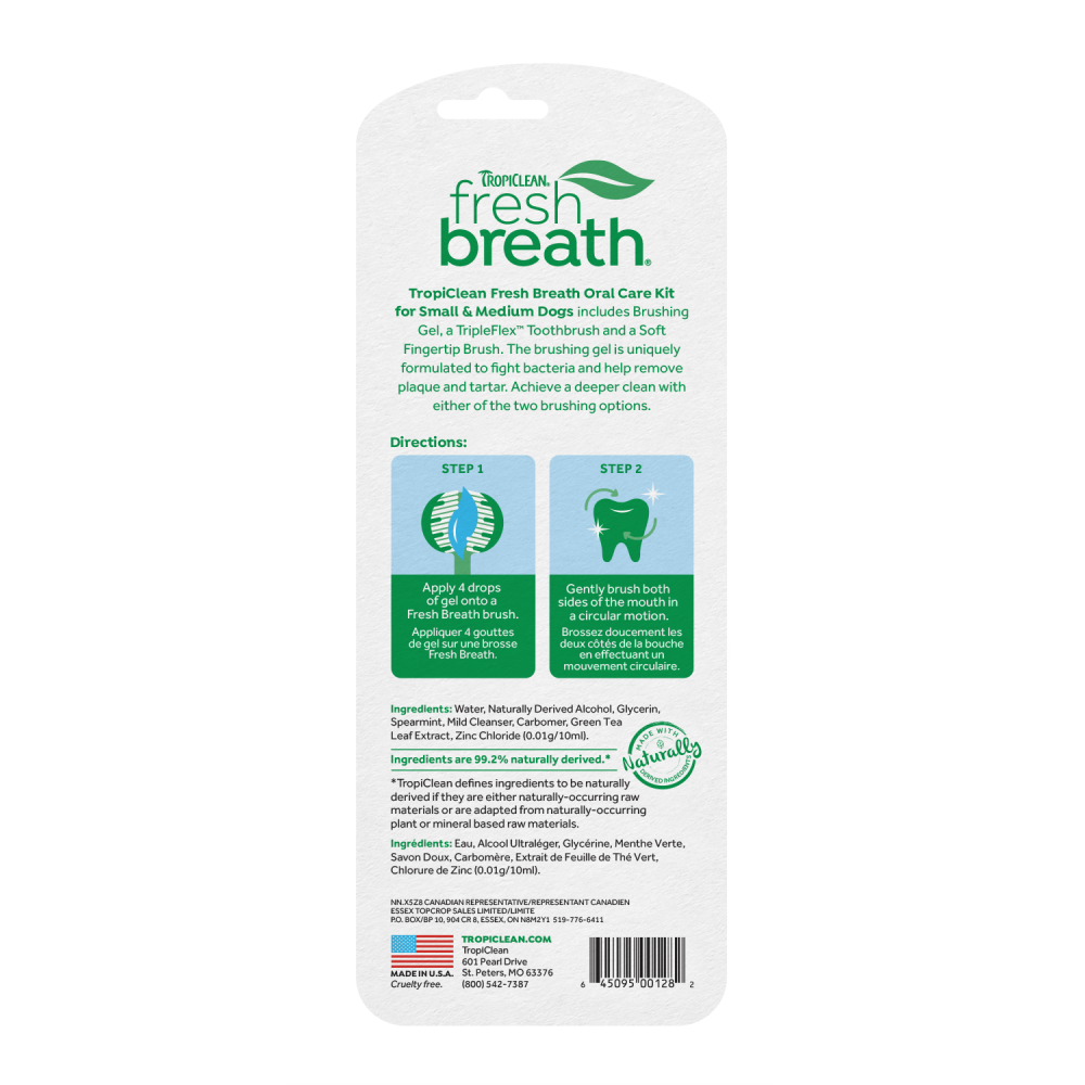 TropiClean Fresh Breath Plaque & Tartar Control Kit for Small & Medium Dogs