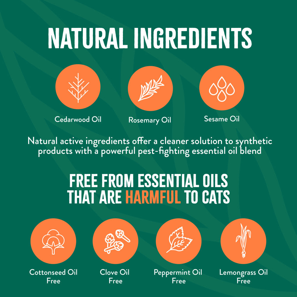 TropiClean Natural* Flea + Tick Waterless Shampoo for Cats, 7.4oz