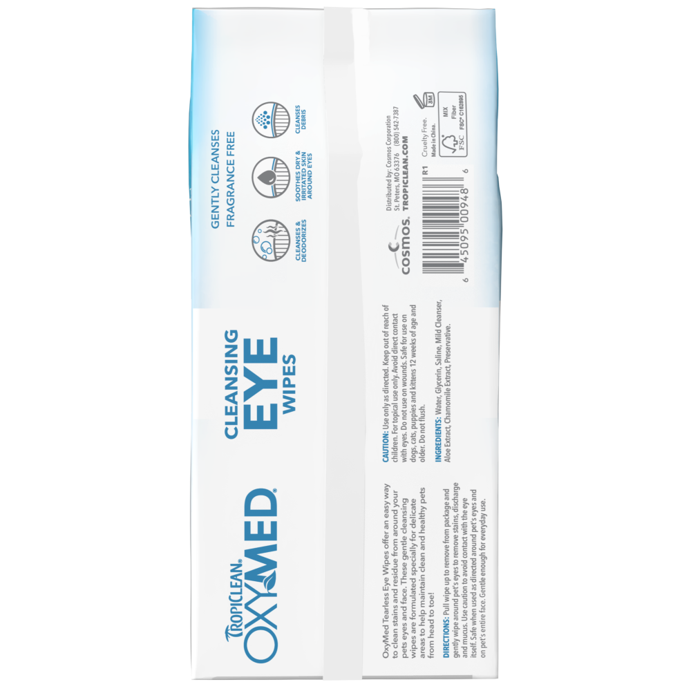 TropiClean OxyMed Tearless Eye Wipe, 50ct - 4 Pack