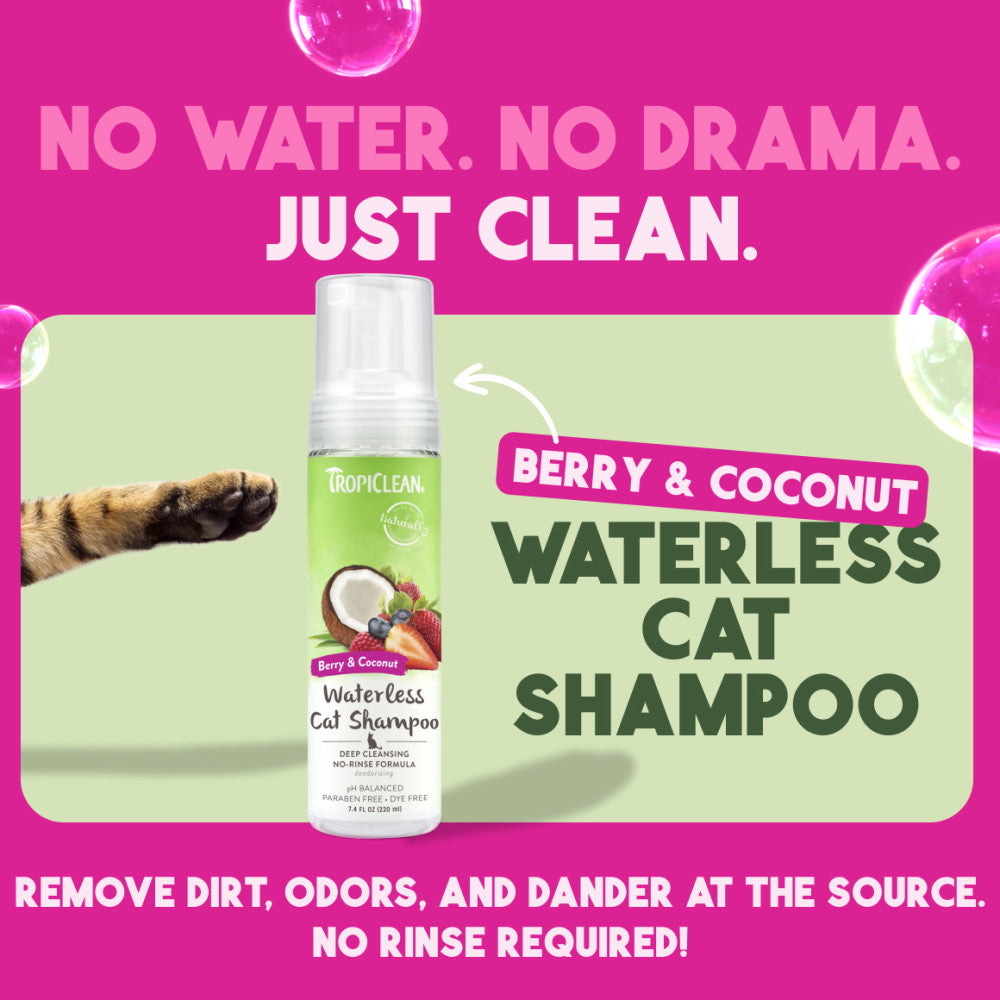 TropiClean No Rinse Deep Cleanse Cat Shampoo, 7.4oz