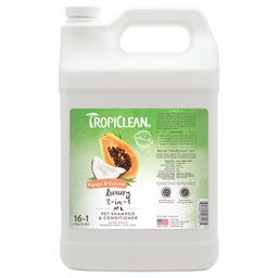 TropiClean Papaya & Coconut Luxury 2-in-1 Shampoo and Conditioner for Pets, 1 gal