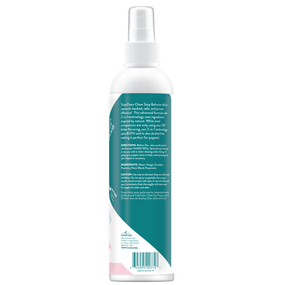 TropiClean Chew Stop Behavior Aid Puppy Spray, 8oz