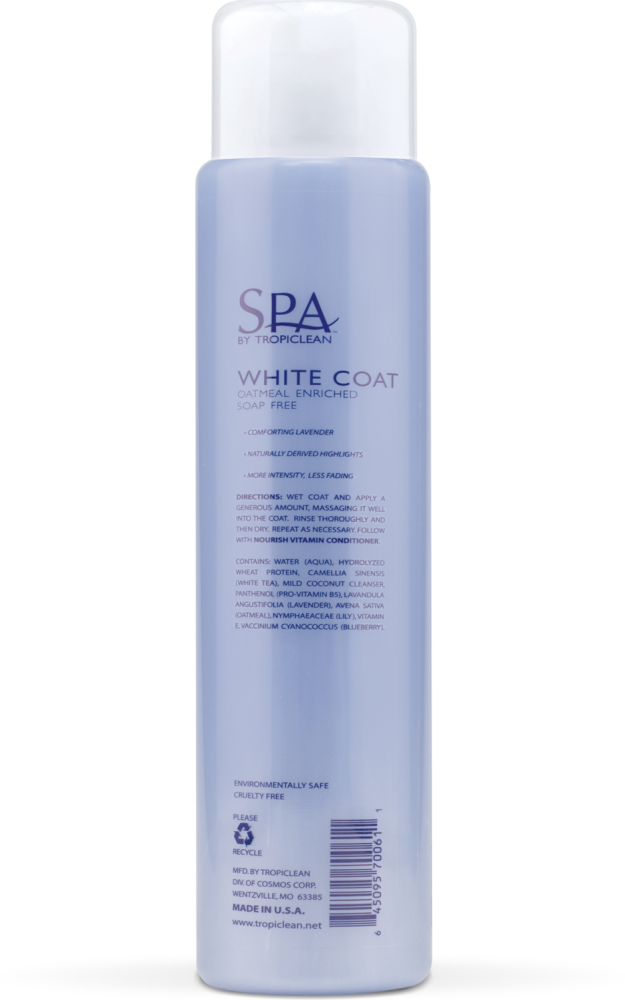 SPA by TropiClean Lavish White Coat Shampoo for Pets, 16oz