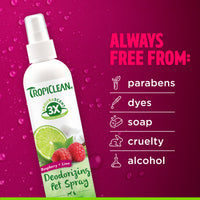 TropiClean EnduraScent Raspberry Lime Deodorizing Spray, 8oz