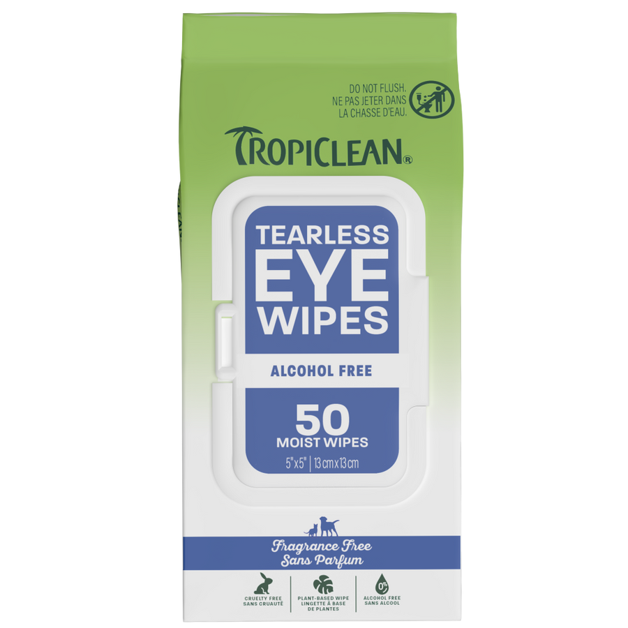 TropiClean Tearless Eye Wipes, 50ct - 4 Pack