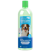TropiClean Fresh Breath Max Strength Dental Water Additive for Dogs, 33.8oz