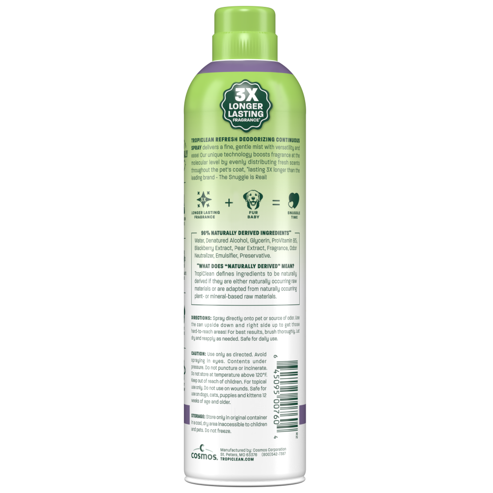 TropiClean Blackberry Pear Deodorizing Spray, 10oz