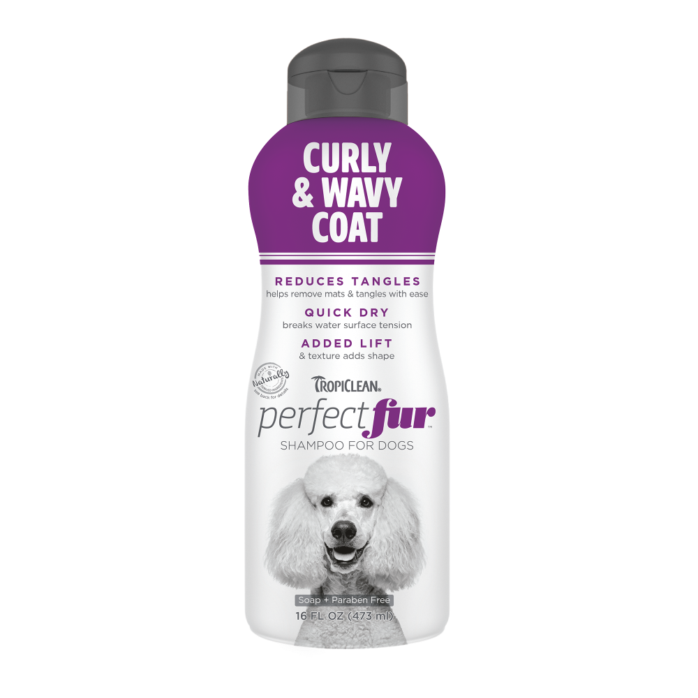 TropiClean PerfectFur Curly & Wavy Coat Shampoo for Dogs, 16oz