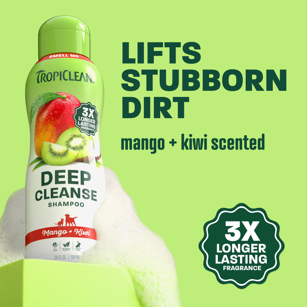 TropiClean Mango + Kiwi Deep Cleansing Pet Shampoo, 20oz - Lined Cap