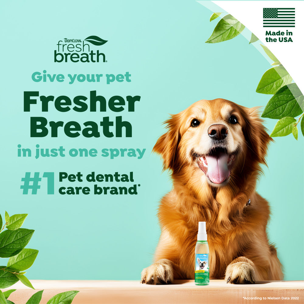 TropiClean Fresh Breath Oral Care Spray for Pets, 4oz