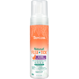 TropiClean Natural* Flea + Tick Waterless Shampoo for Cats, 7.4oz