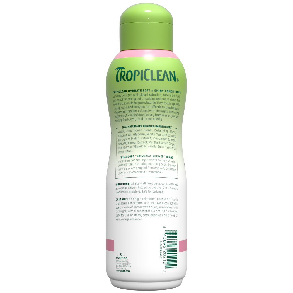 TropiClean Hydrate Soft + Shiny Conditioner, 20oz - Lined Cap