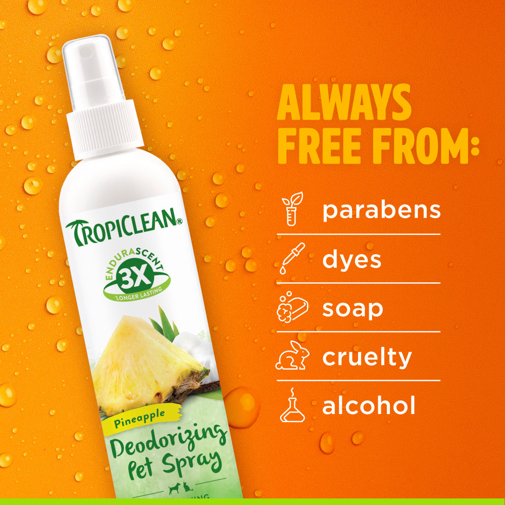 TropiClean EnduraScent Pineapple Deodorizing Spray, 8oz
