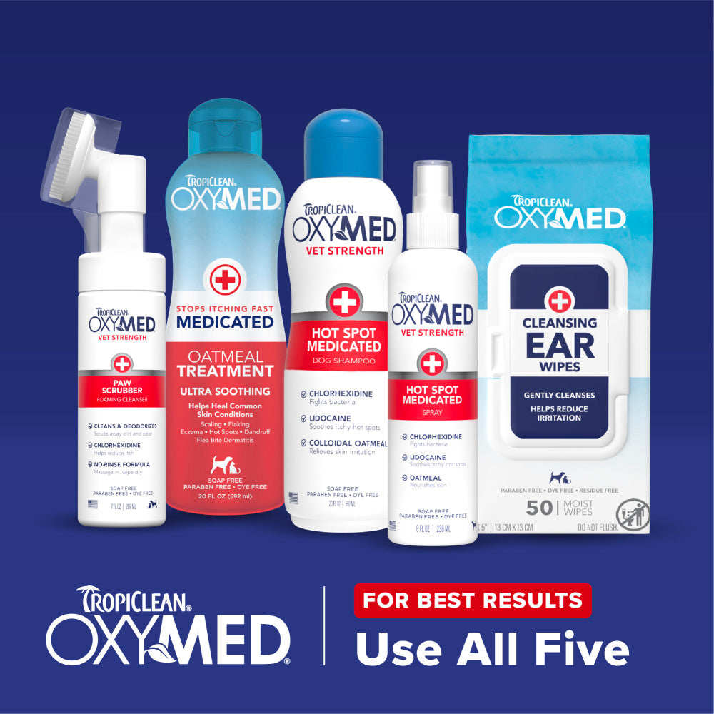 TropiClean OxyMed Cleansing Ear Wipes, 50ct - 4 Pack