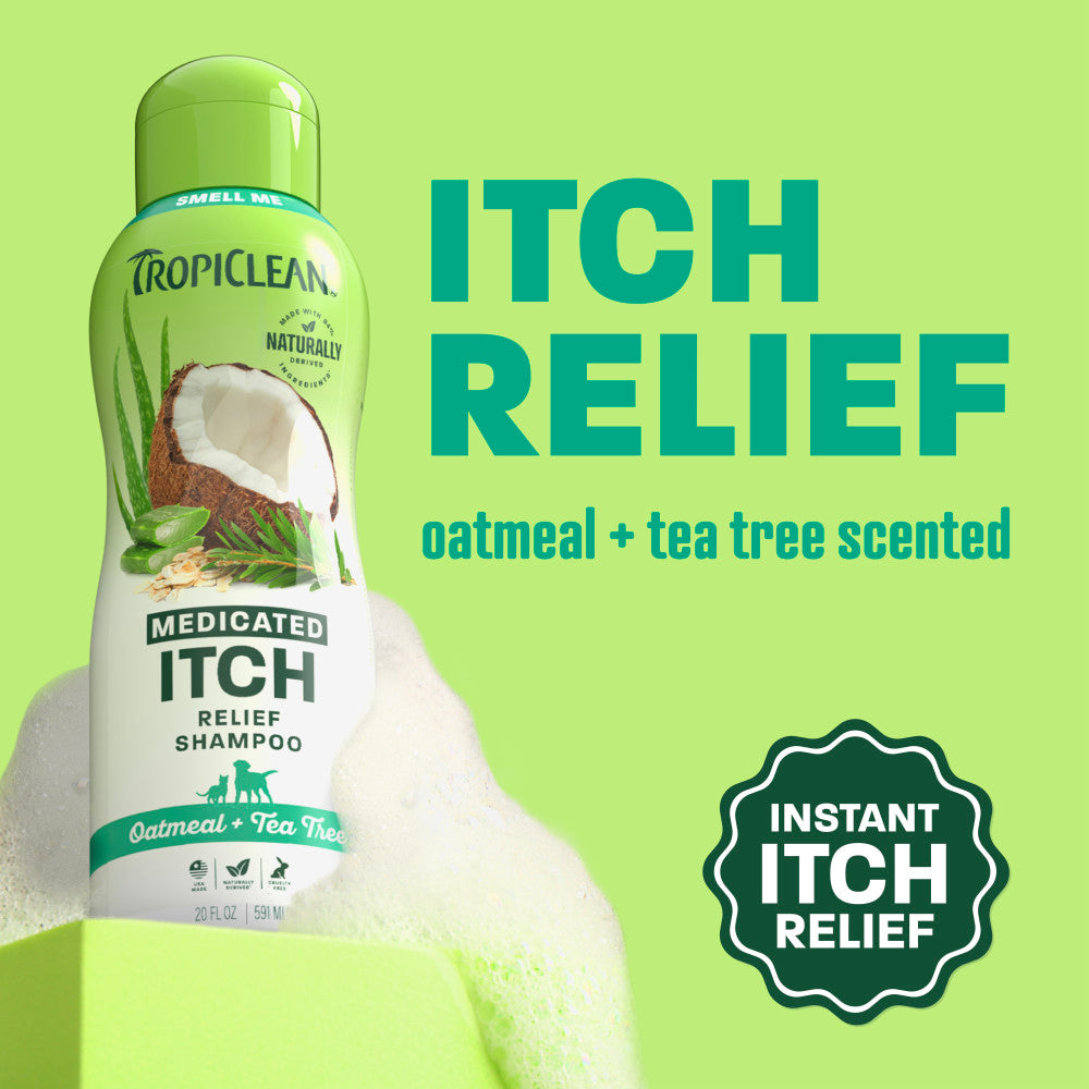 TropiClean Medicated Itch Relief Shampoo, 20oz - Lined Cap