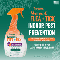 TropiClean Natural* Flea + Tick Home + Cat Spray, 32oz