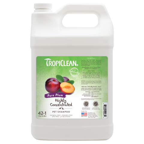 TropiClean Pure Plum High Concentrate Shampoo for Pets, 1 gal