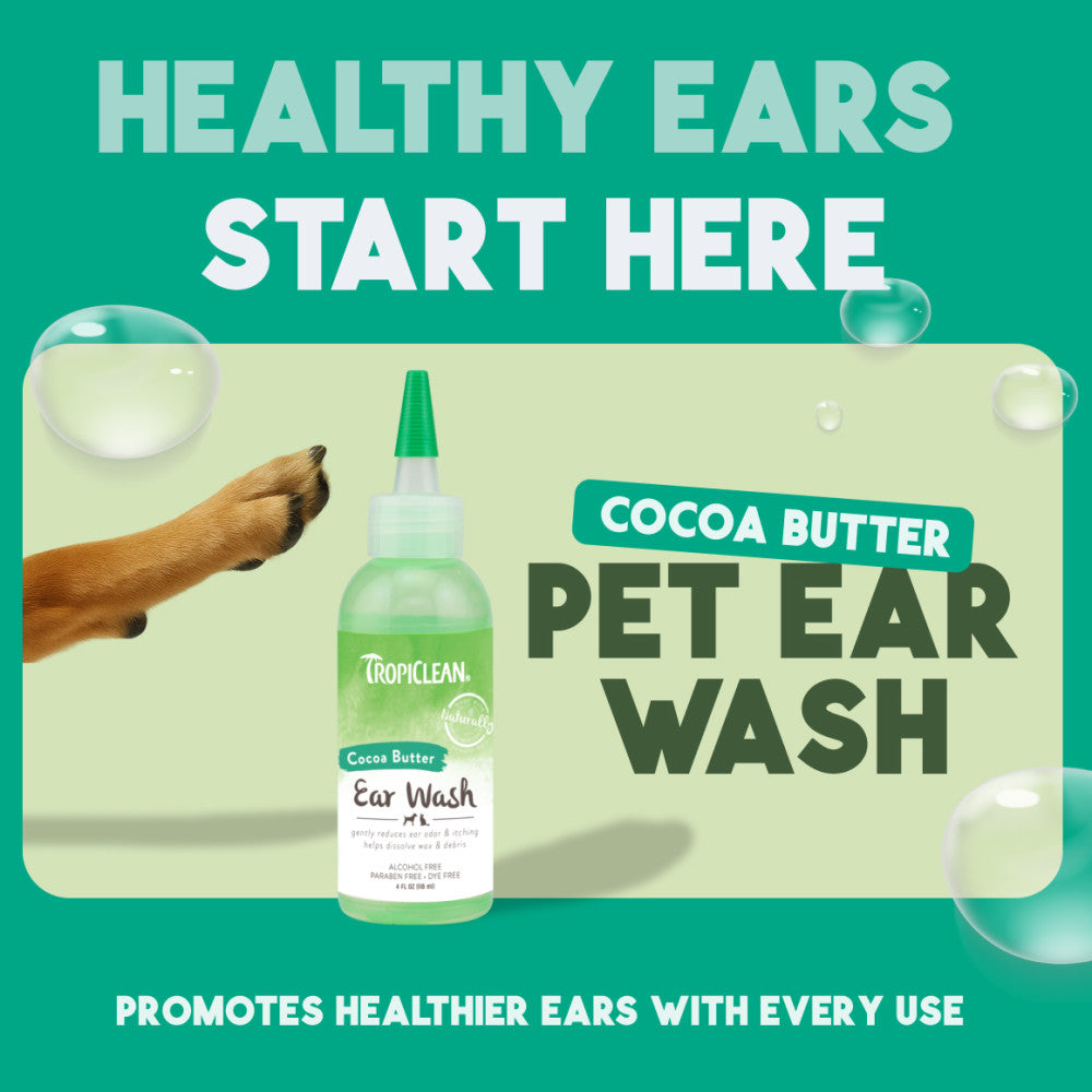 TropiClean Postbiotic Ear Wash for Pets, 4oz