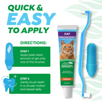 TropiClean Fresh Breath Odor & Tartar Control Dental Kit for Cats