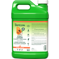 TropiClean papaya shampoo 2.5 gallon front.