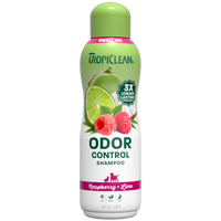 TropiClean Raspberry + Lime Odor Control Pet Shampoo, 20oz - Lined Cap